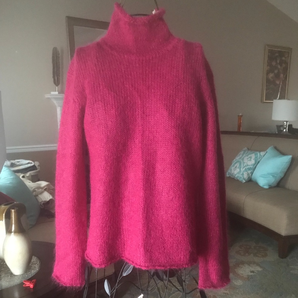 Fuzzy Turtleneck Sweater.